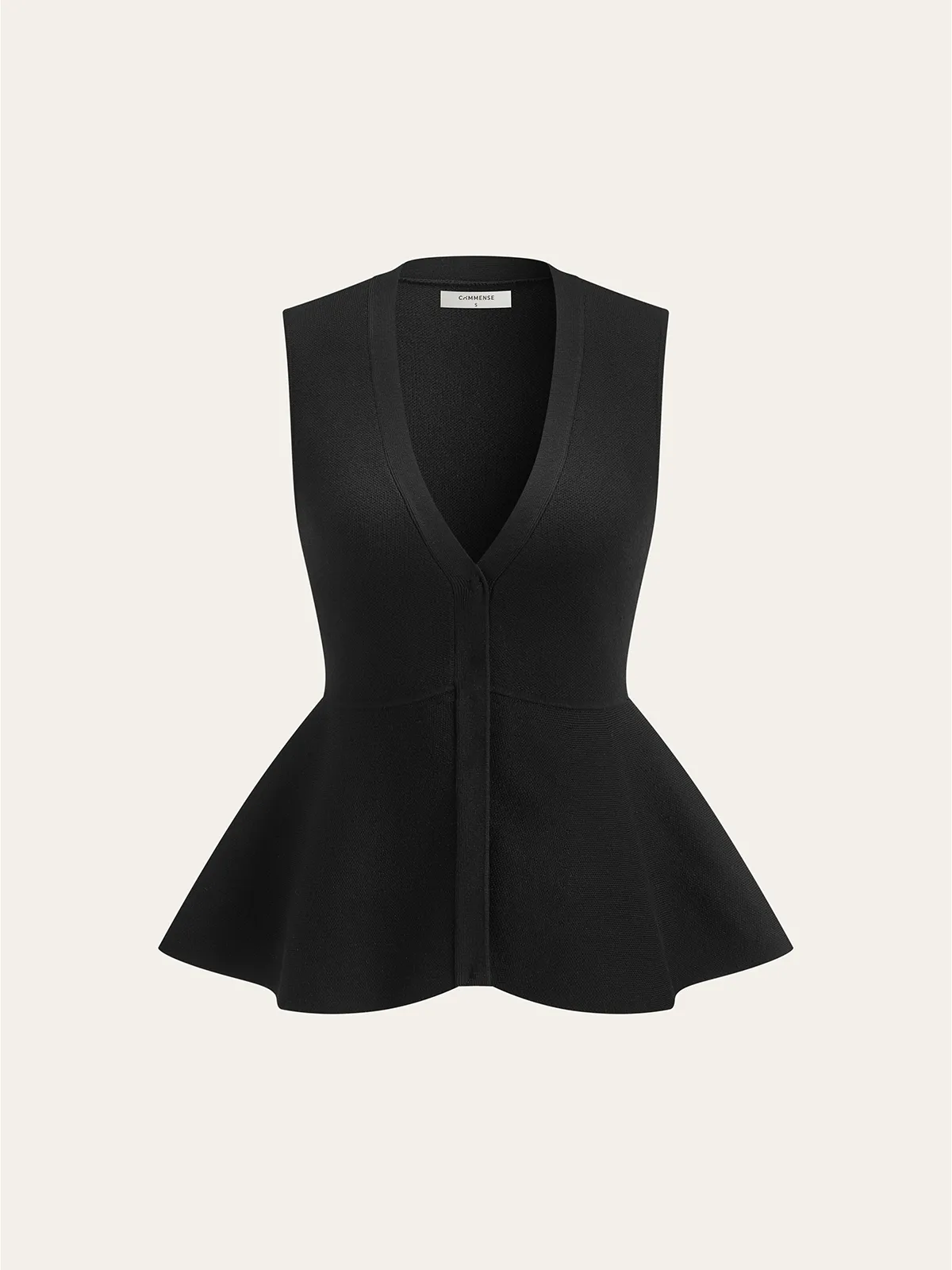 Knitted Peplum Vest Cardigan sold by COMMENSE