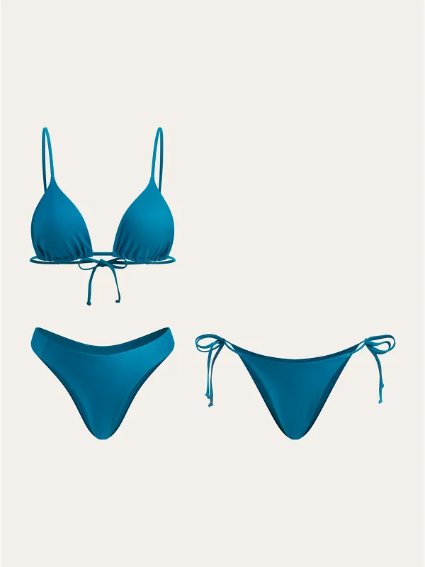 Triangle Top and Two Bottom Style Bikini Set sold by COMMENSE