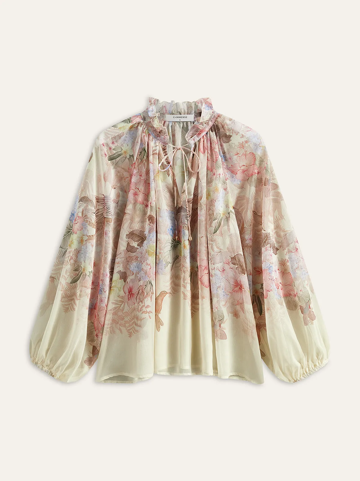 Floral Print Three-Piece Shorts Set With Belt sold by COMMENSE product image thumbnail 2