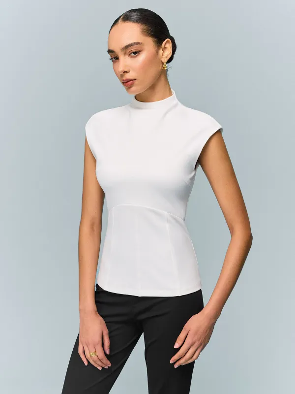 Mock Neck Corset Top sold by COMMENSE
