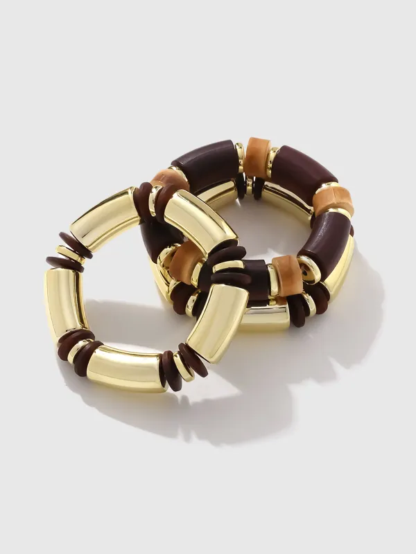 Stackable Wood and Resin Bracelet made by COMMENSE