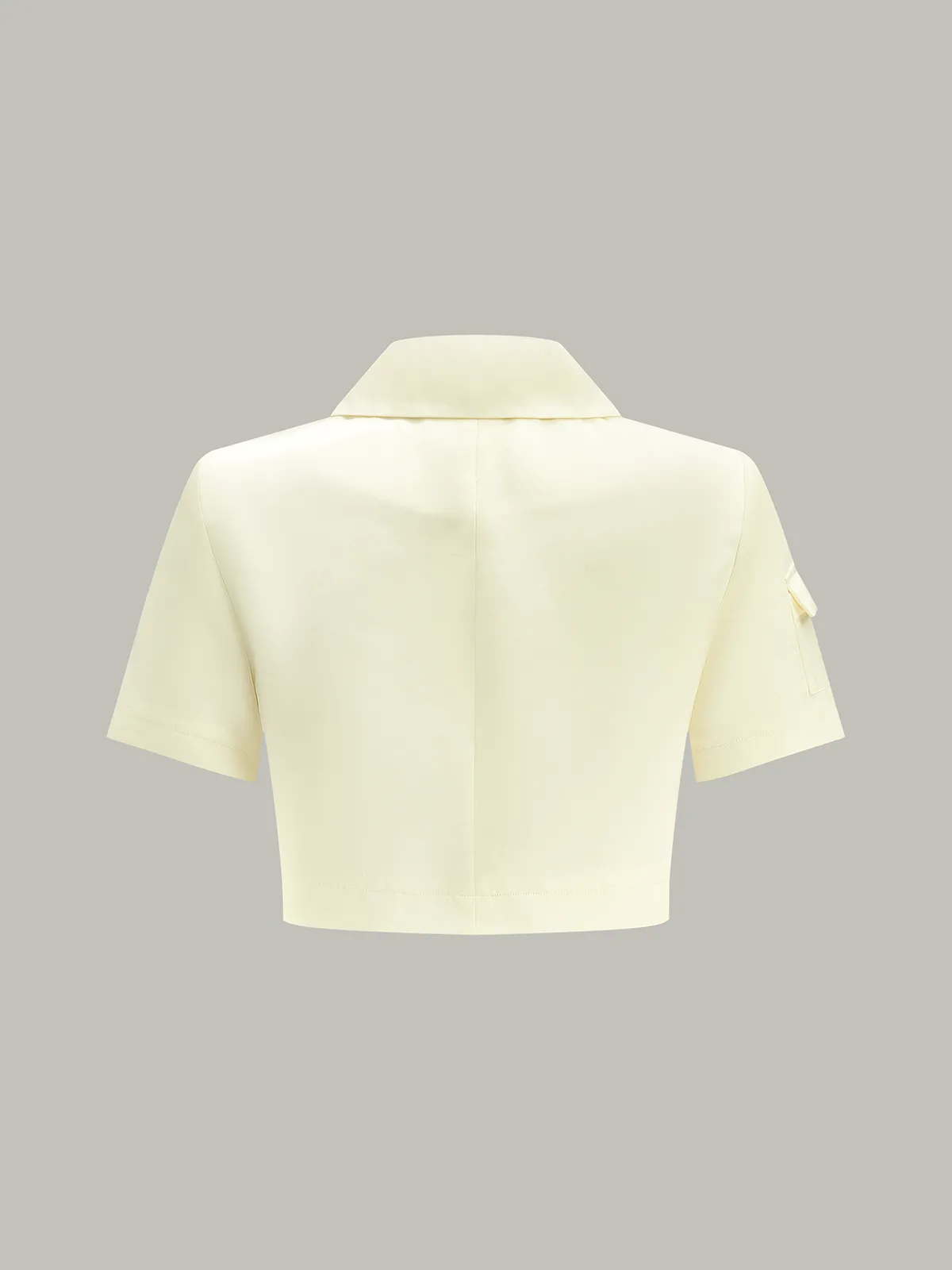 Asymmetric Button Cropped Blouse sold by COMMENSE product image thumbnail 3