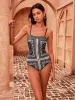 Paisley Print One-Piece Swimsuit sold by COMMENSE