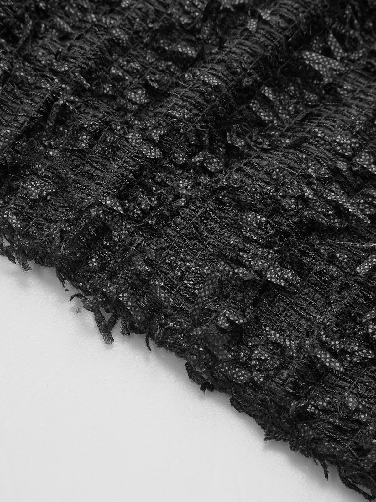 Fringed Tweed Button Sleeveless Vest sold by COMMENSE product image thumbnail 4