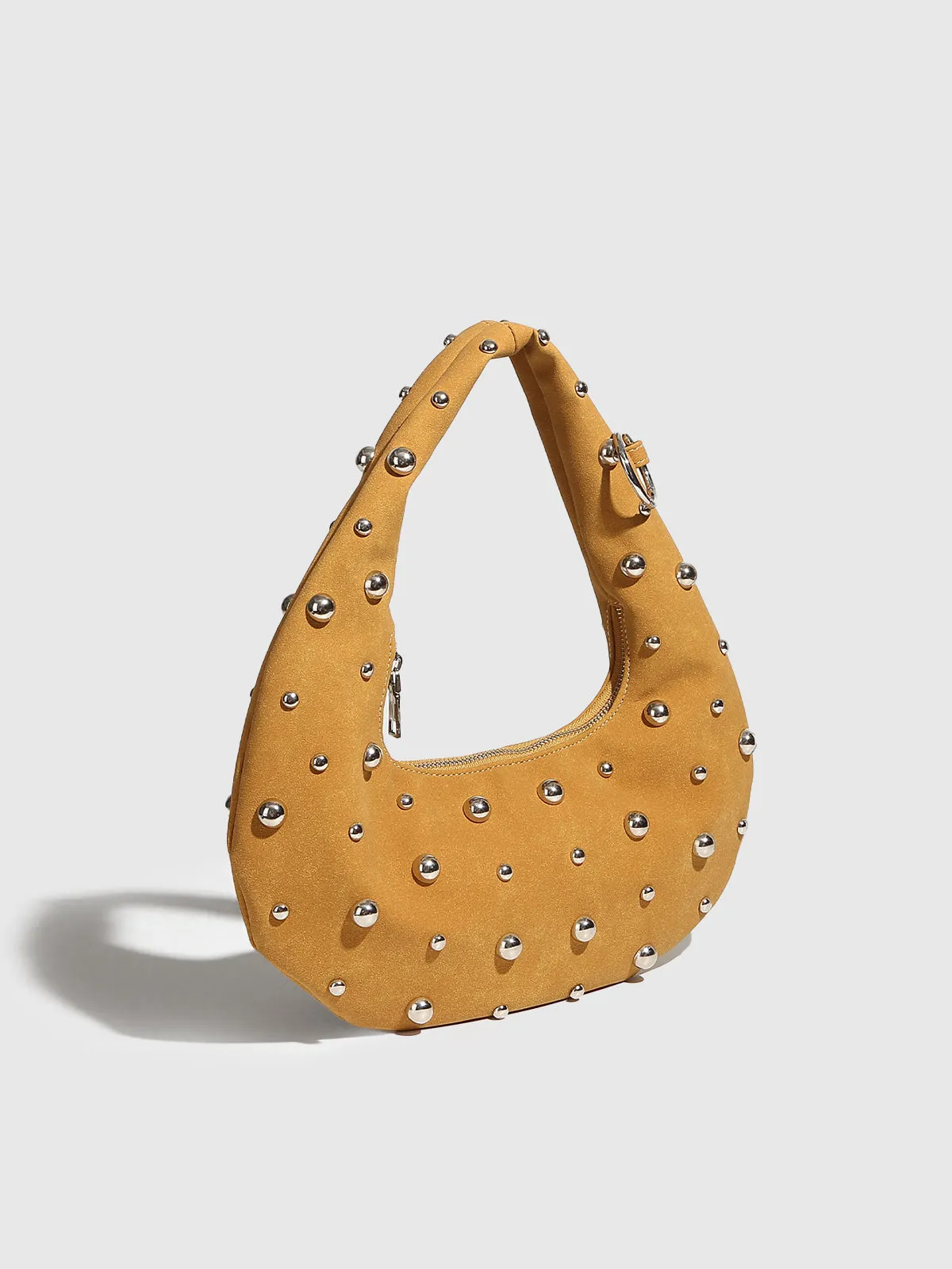 Stud-Embellished Hobo Bag with Zipper Detail sold by COMMENSE product image thumbnail 2