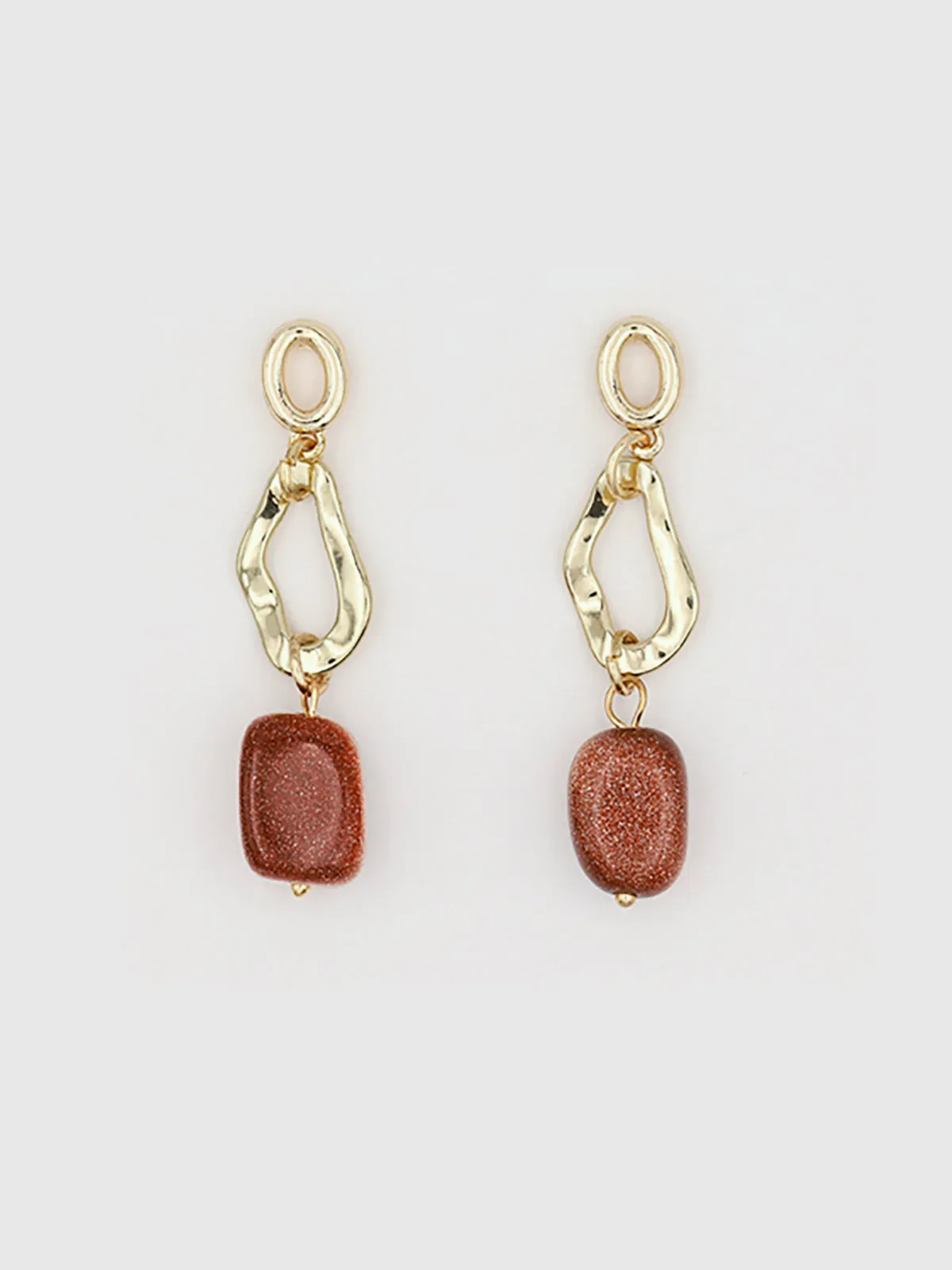 Stone-Pendant Drop Earrings sold by COMMENSE product image thumbnail 3