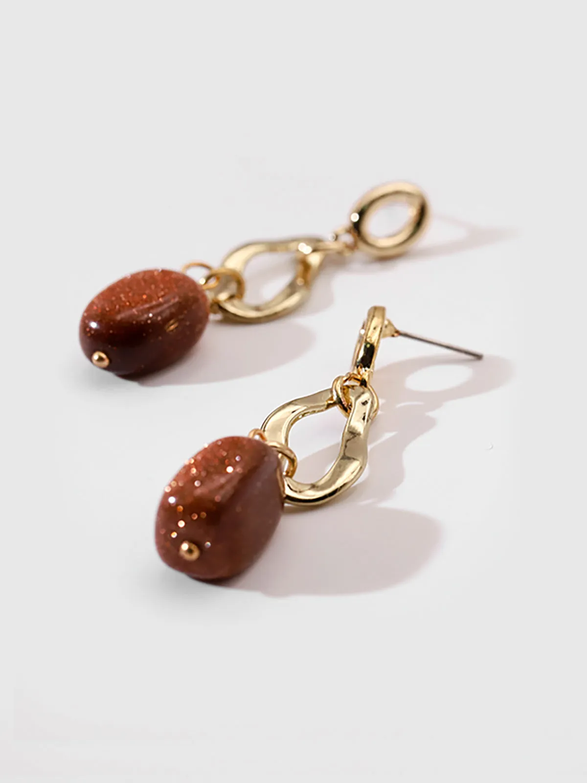 Stone-Pendant Drop Earrings sold by COMMENSE product image thumbnail 4