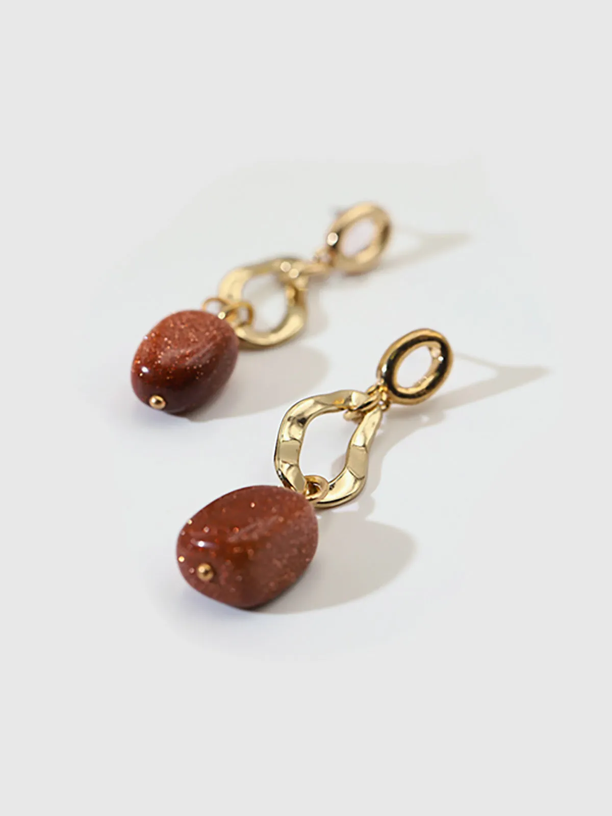 Stone-Pendant Drop Earrings sold by COMMENSE