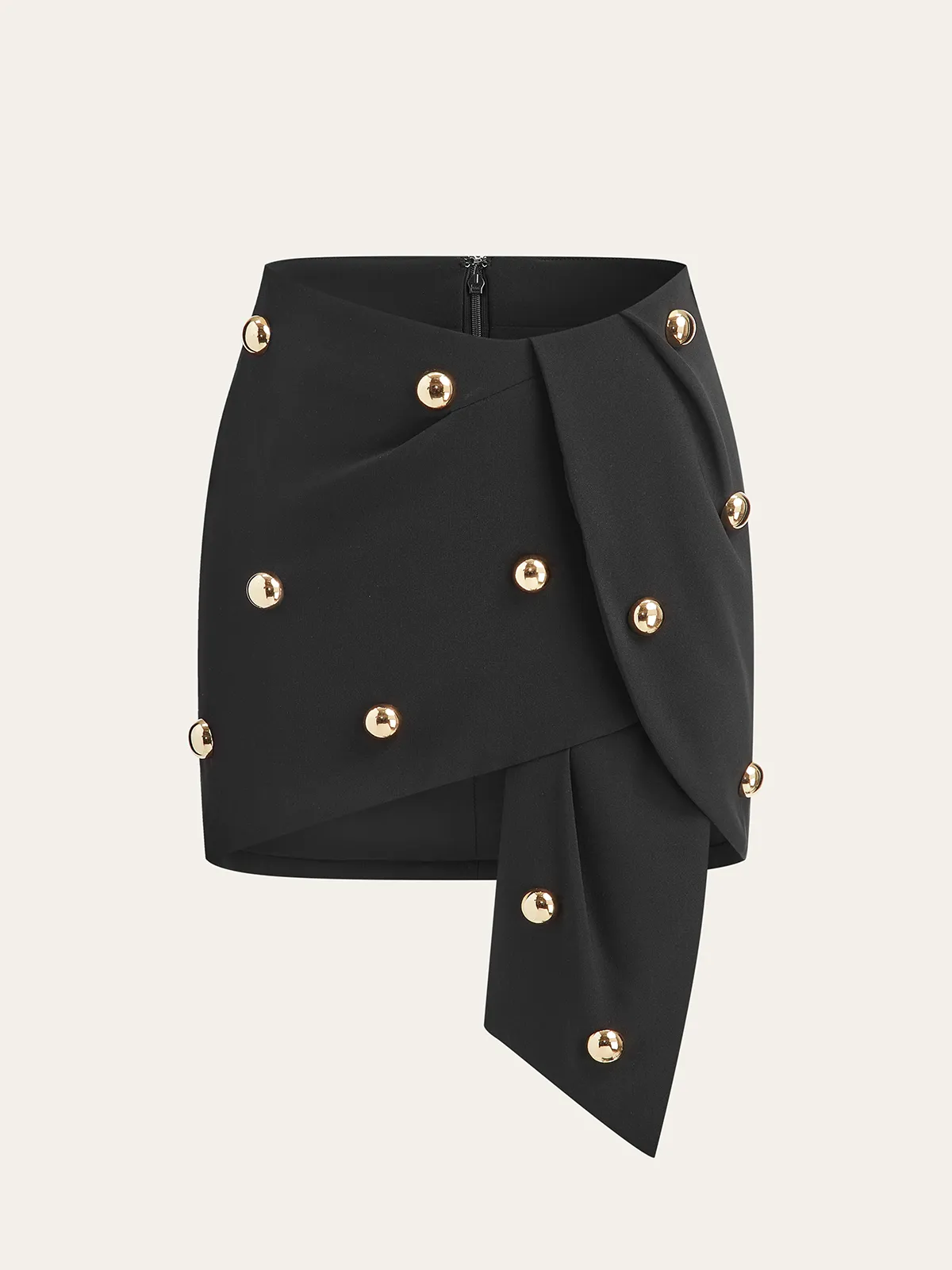 Asymmetrical Metal Decor Skirt sold by COMMENSE