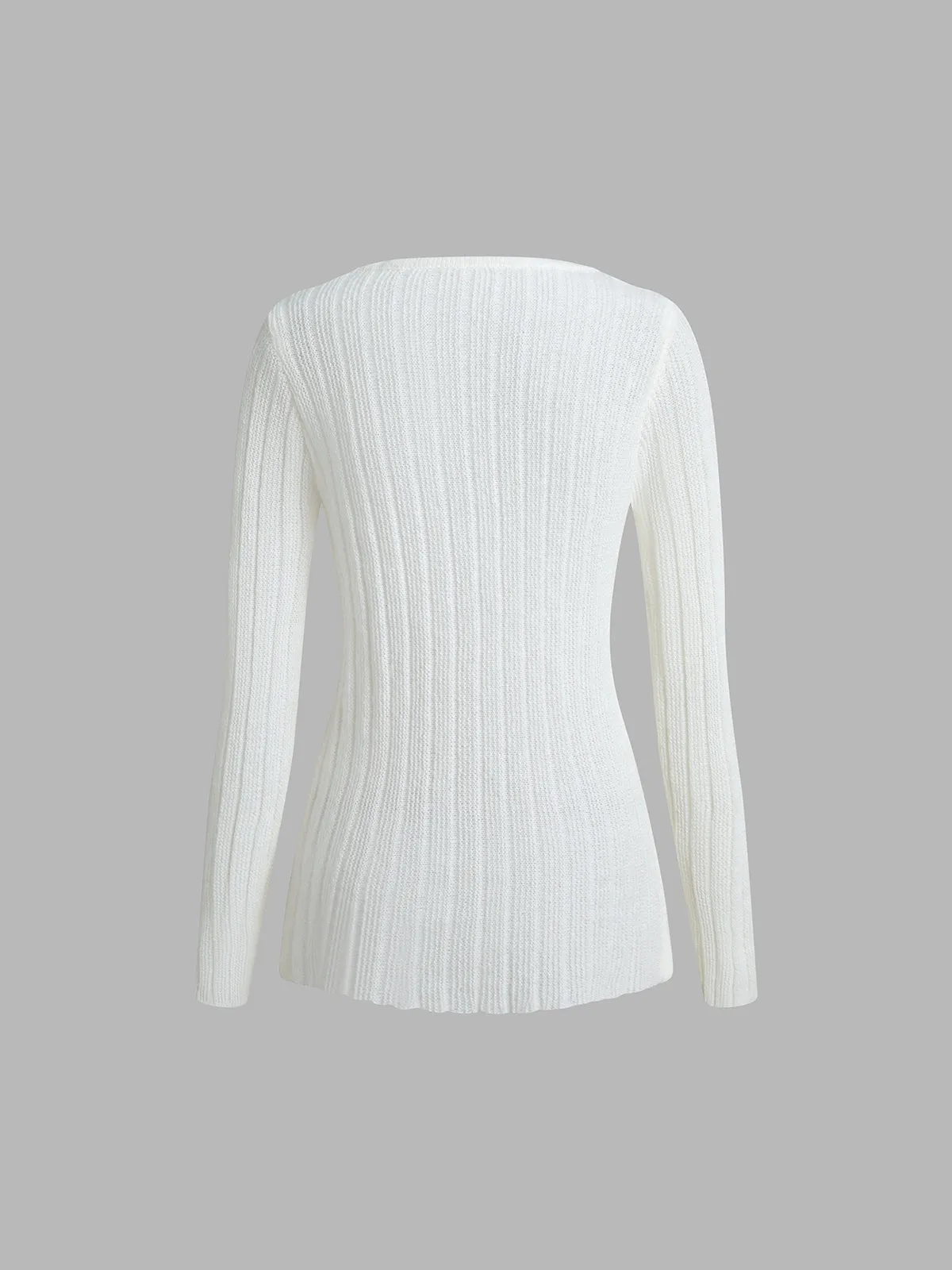 V-Neck Slit Knit Top sold by COMMENSE product image thumbnail 3