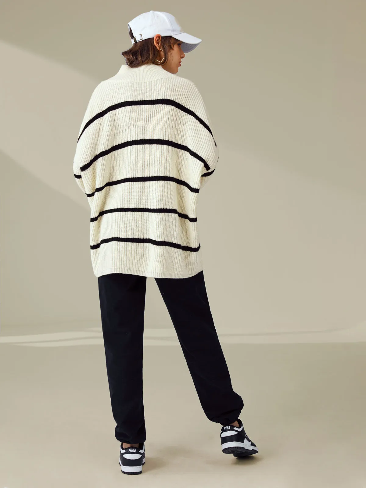 Oversized Ribbed Mockneck Sweater sold by COMMENSE product image thumbnail 5