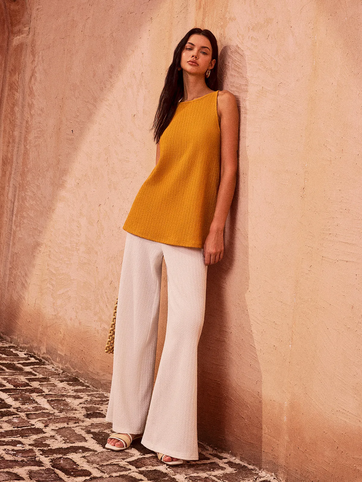 Textured Tie-Back Tank Top sold by COMMENSE product image thumbnail 4