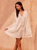 Tasseled Button Cotton Mini Dress sold by COMMENSE