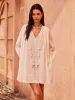 Tasseled Button Cotton Mini Dress sold by COMMENSE