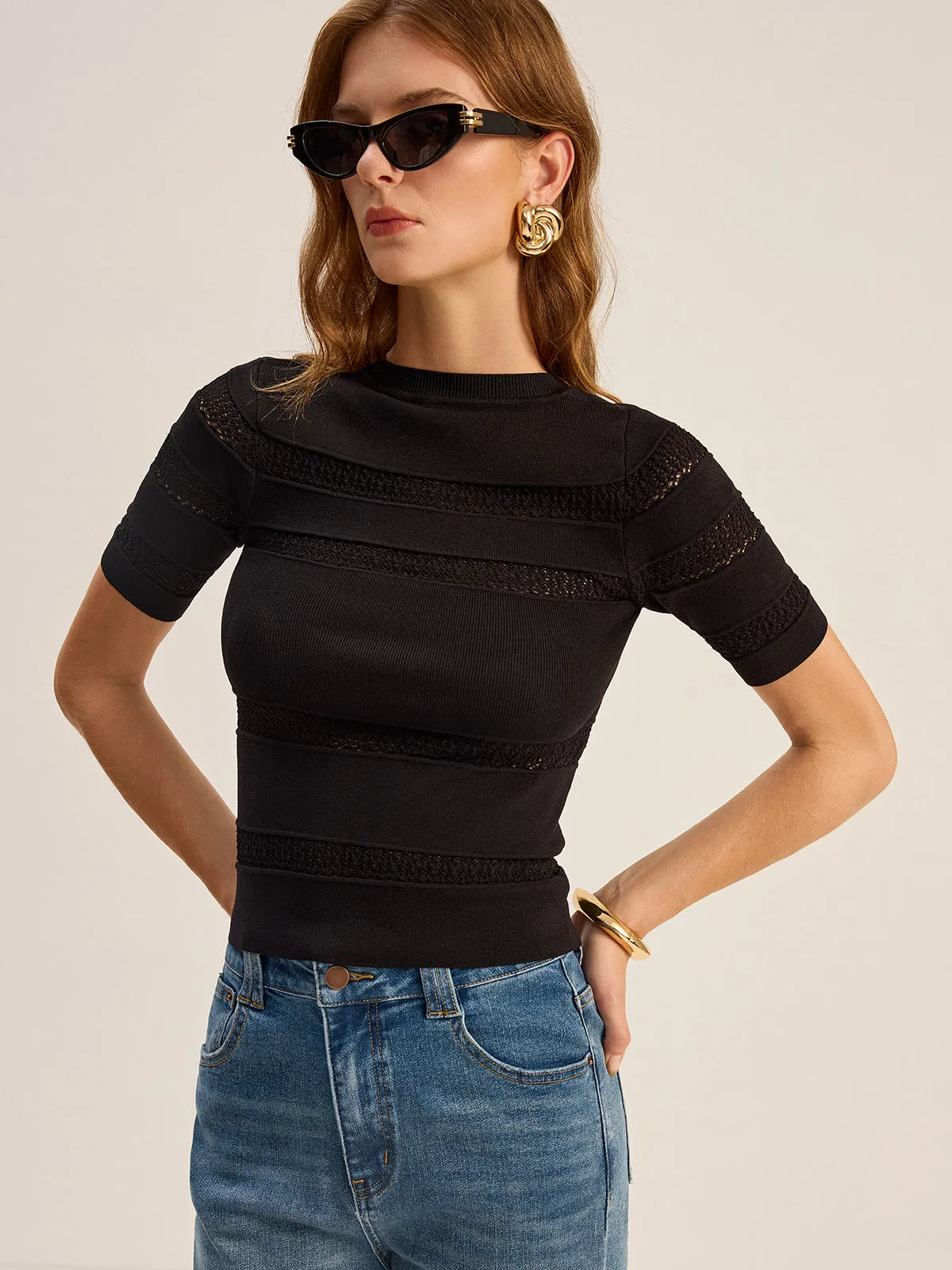 Crochet Detail Knit Top sold by COMMENSE product image thumbnail 4