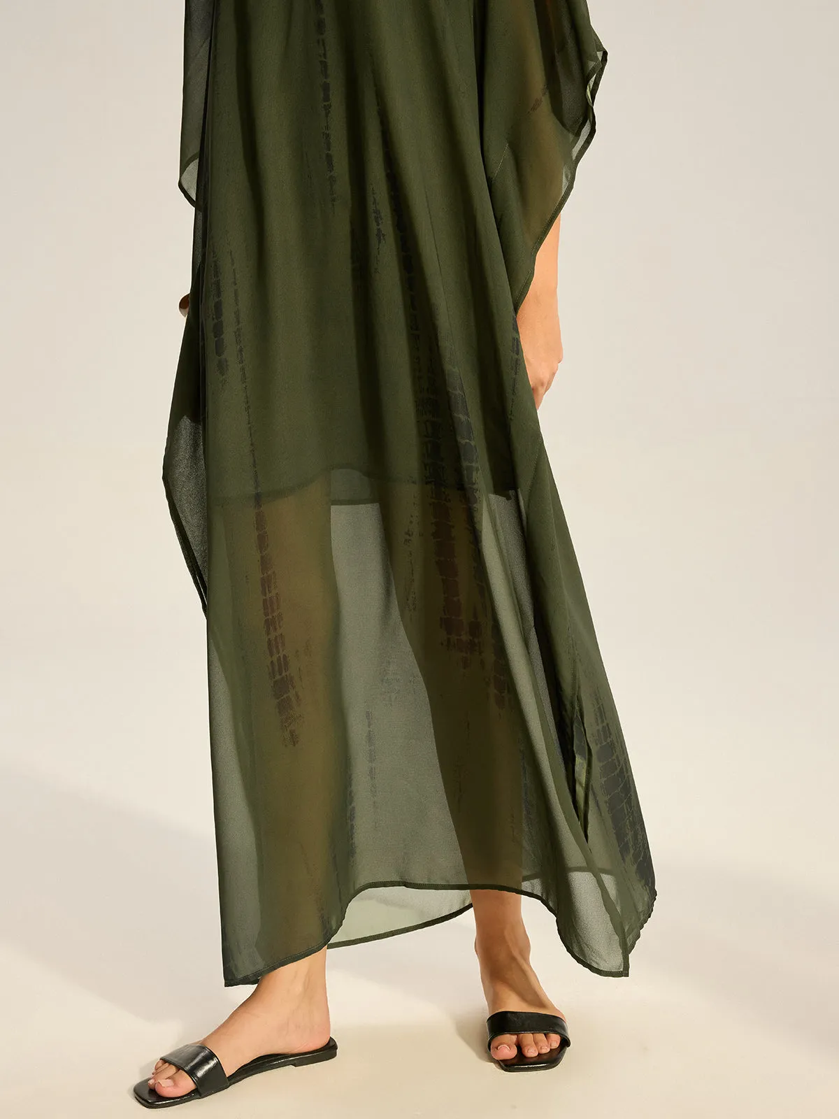 Sheer Chiffon V-Neck Maxi Dress sold by COMMENSE product image thumbnail 5