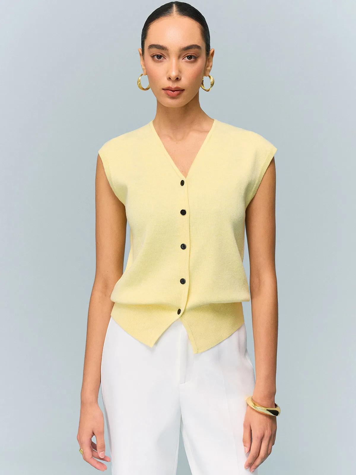 Button Knit Top with Convertible Styling Options sold by COMMENSE product image thumbnail 4