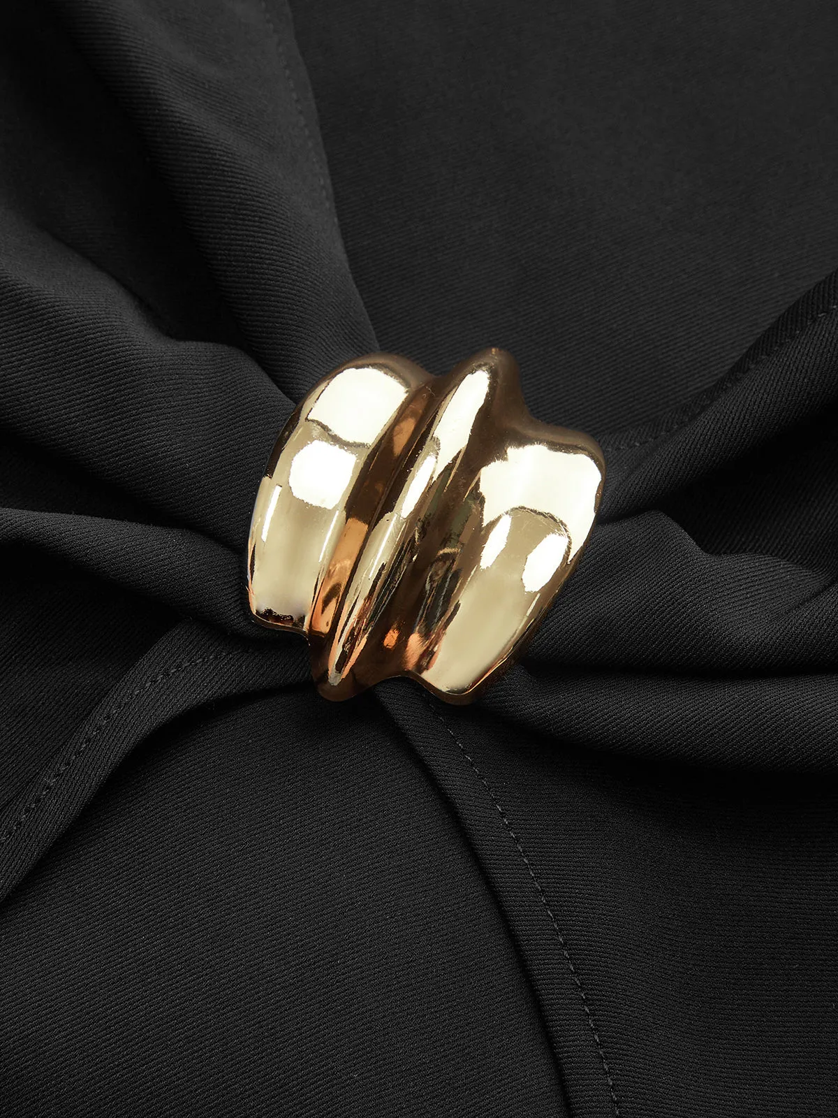 Mock Neck Mini Dress with Metal Buckle Detail sold by COMMENSE product image thumbnail 3