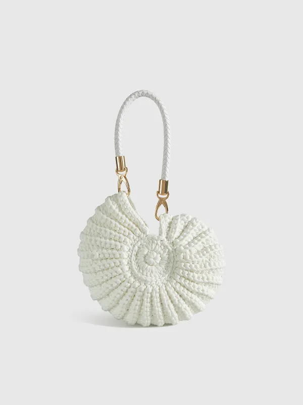 Crocheted Conch-Shaped Handbag sold by COMMENSE