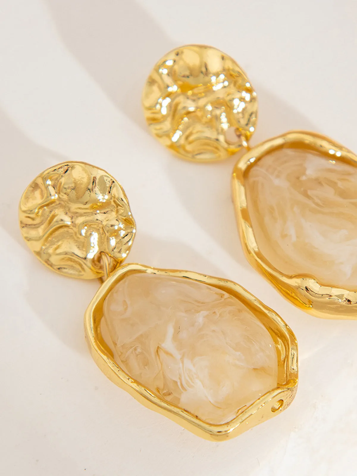 Golden Irregular Stone Earrings sold by COMMENSE product image thumbnail 2