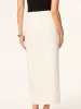 Metal Detail Slit Midi Skirt sold by COMMENSE