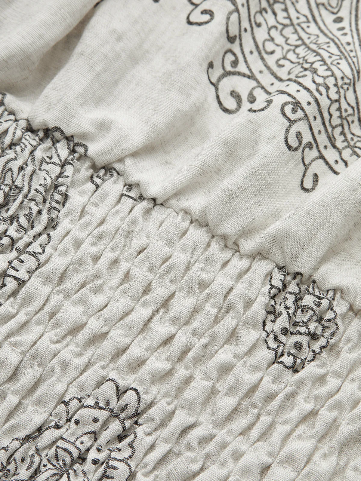 Boho Print Ruched Crop Top sold by COMMENSE product image thumbnail 4