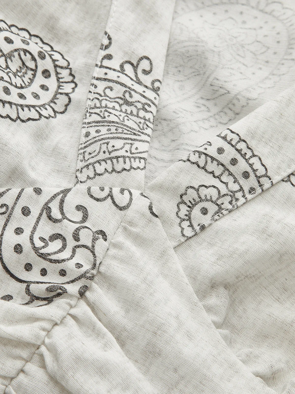 Boho Print Ruched Crop Top sold by COMMENSE product image thumbnail 3