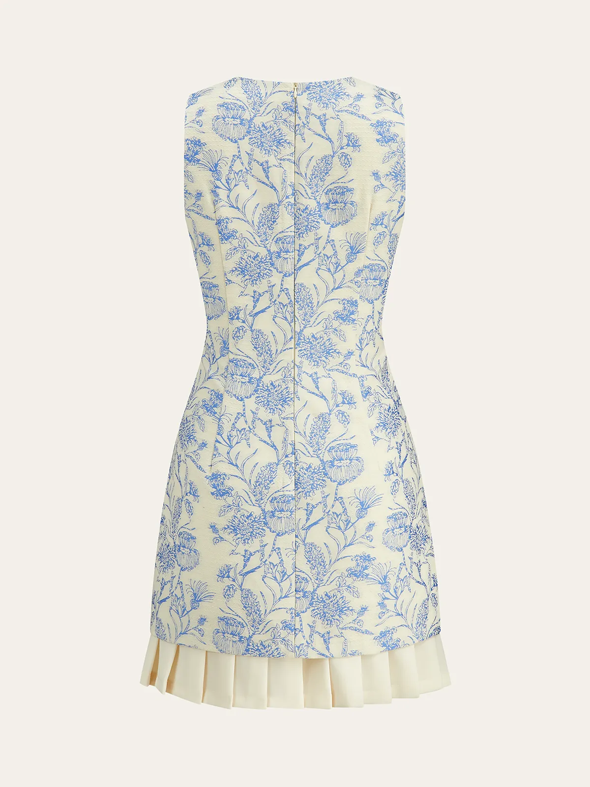 Floral Printed Sleeveless Dress with Pleated Hem sold by COMMENSE product image thumbnail 2