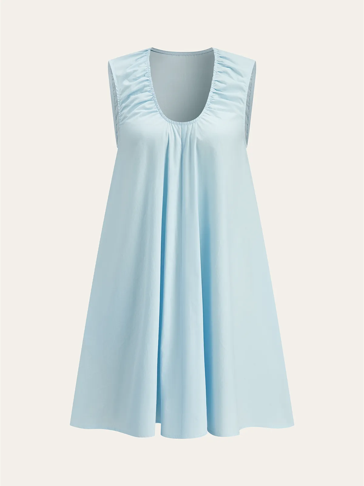 Cotton Ruched Neckline Mini Dress sold by COMMENSE