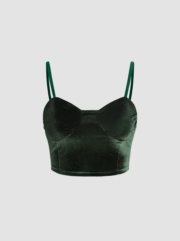 Velvet Adjustable Strap Cami Top sold by COMMENSE