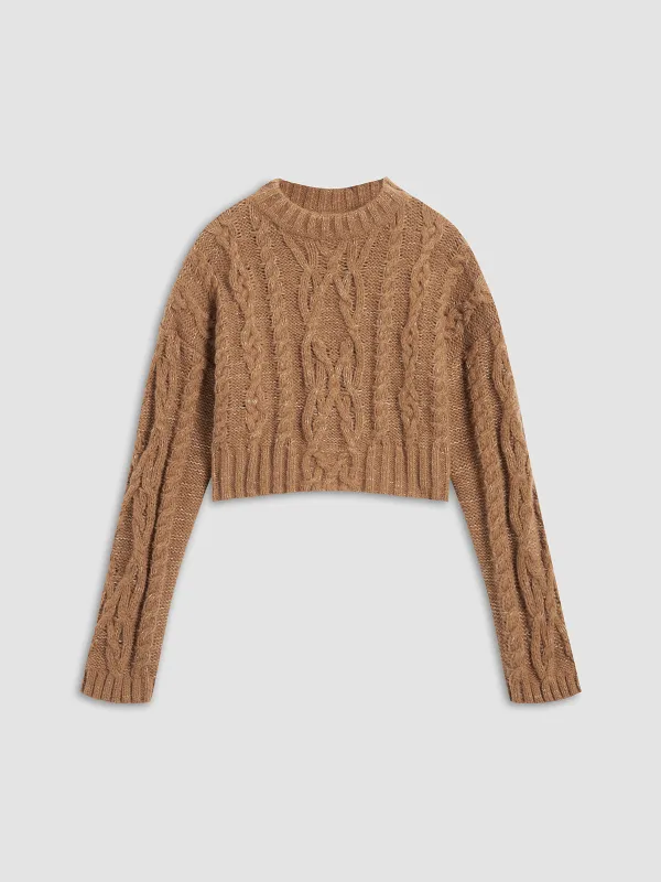 Solid Braided Sweater sold by COMMENSE