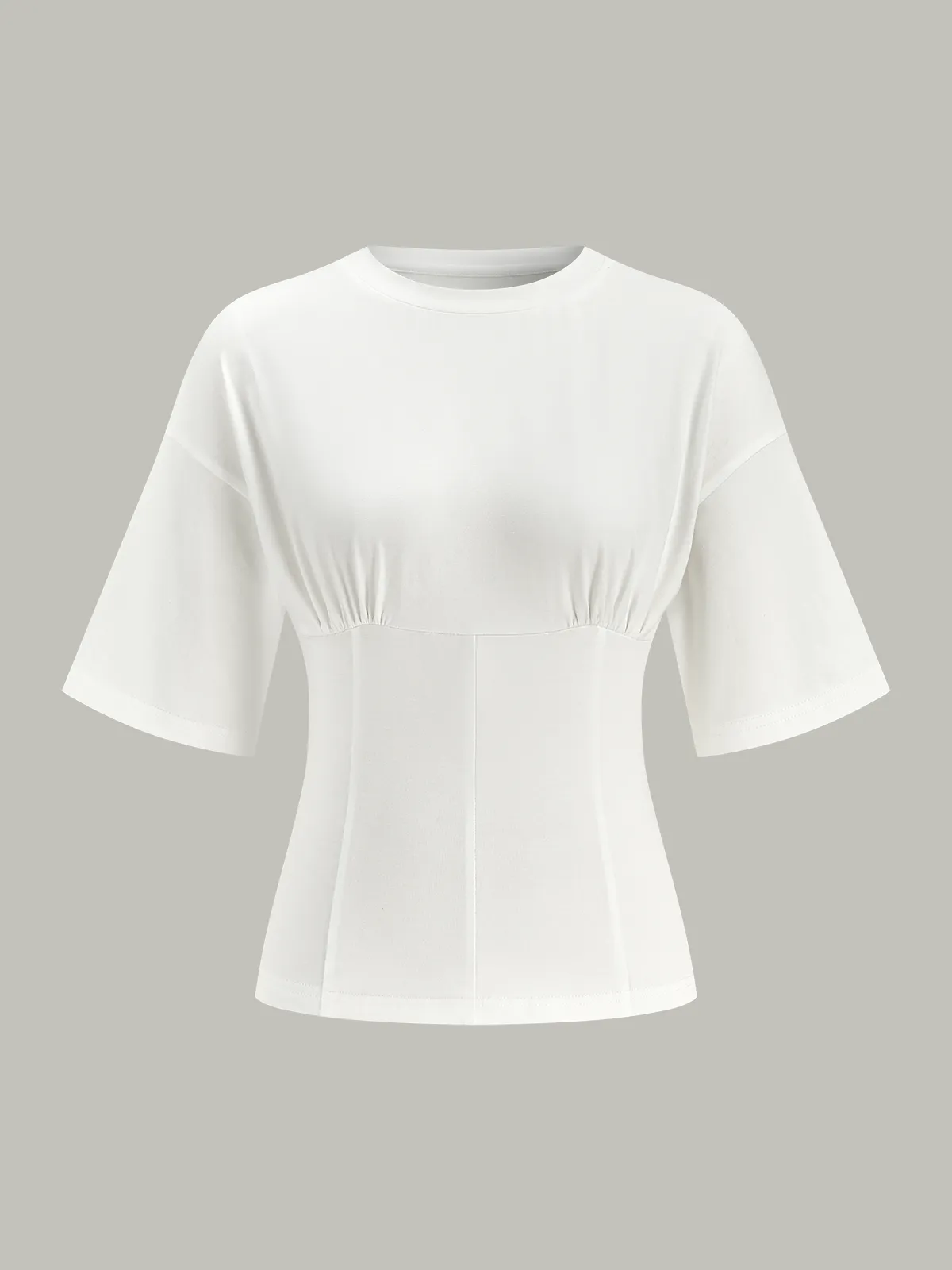 Cinched Waist Half Sleeve Top sold by COMMENSE