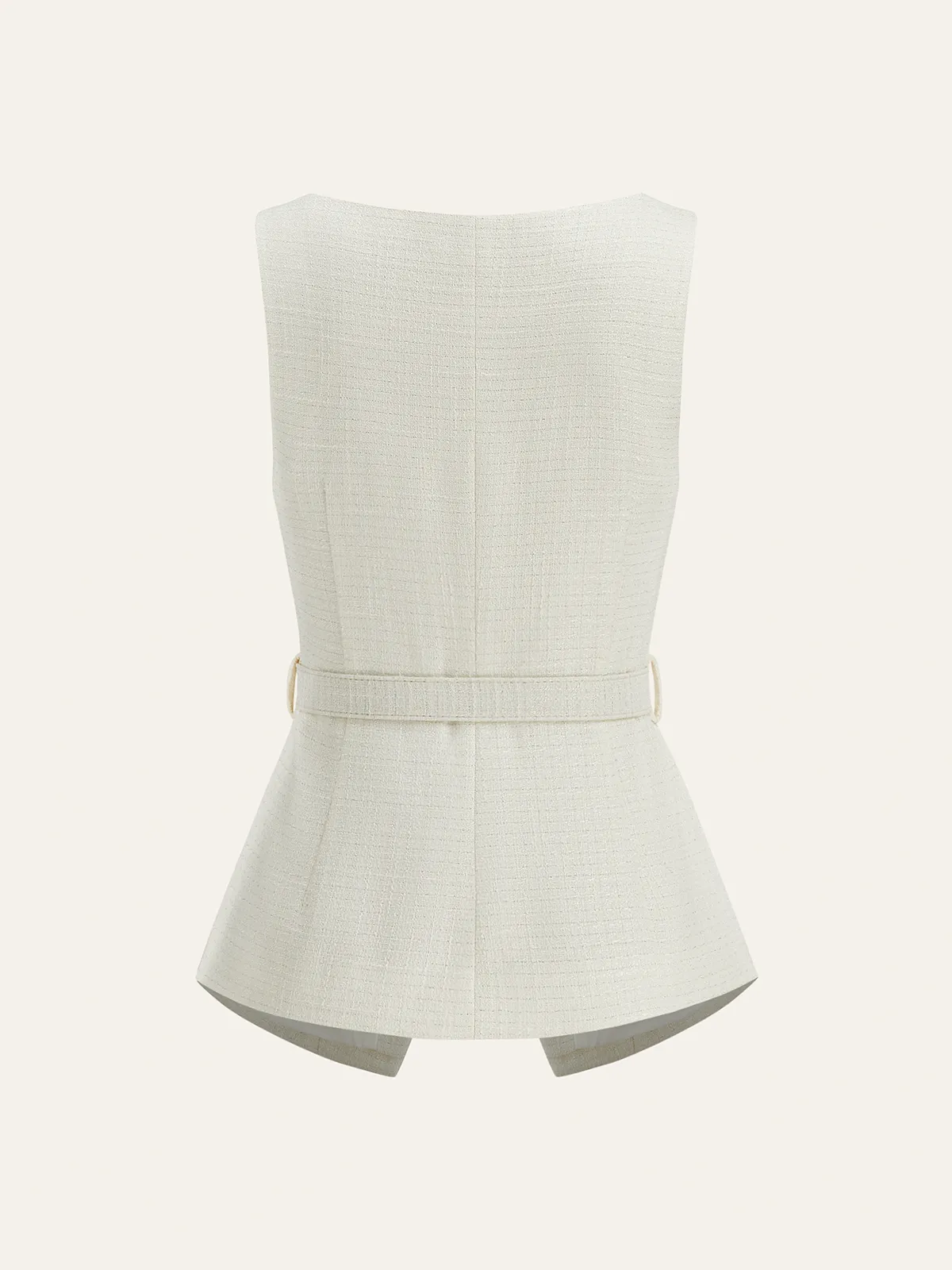 Belted Metal Button Sleeveless Vest sold by COMMENSE product image thumbnail 3