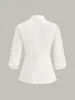 Asymmetric Wrap Shirt with Metal Buckle sold by COMMENSE