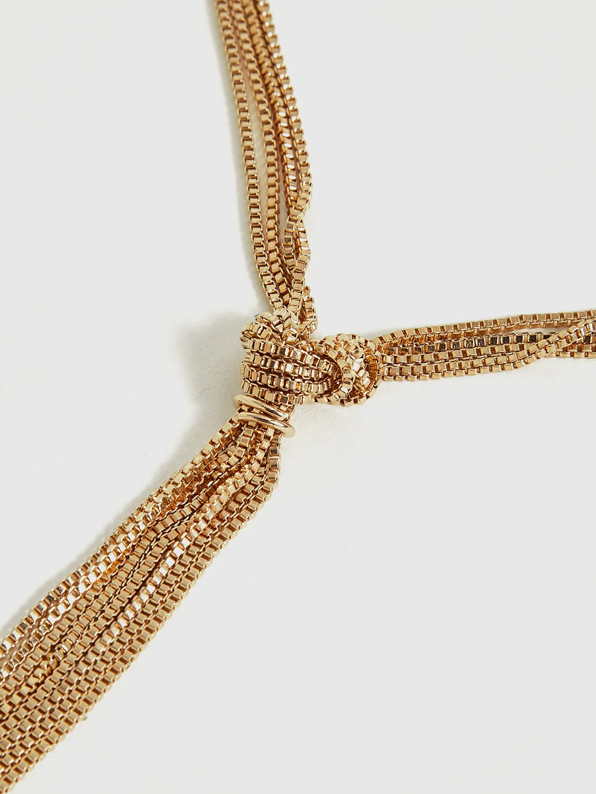 Golden Knotted Y-Shaped Necklace sold by COMMENSE product image thumbnail 3