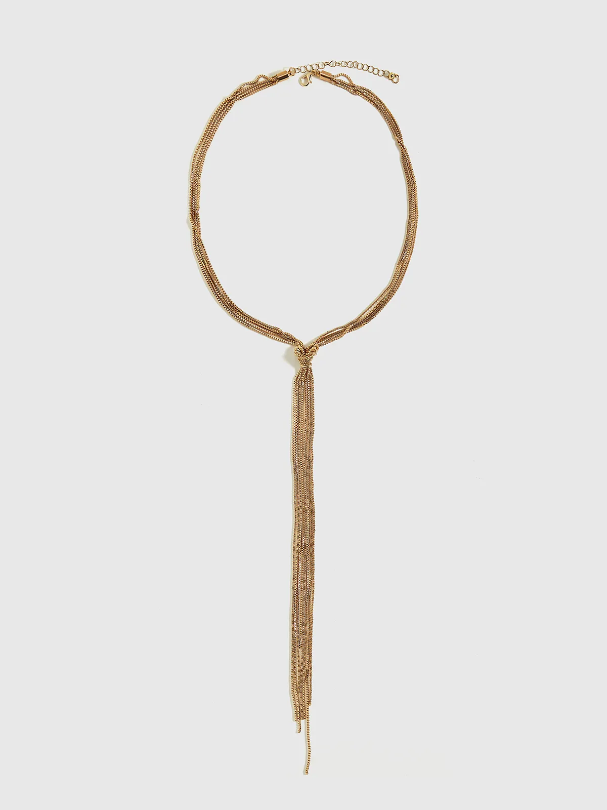 Golden Knotted Y-Shaped Necklace sold by COMMENSE