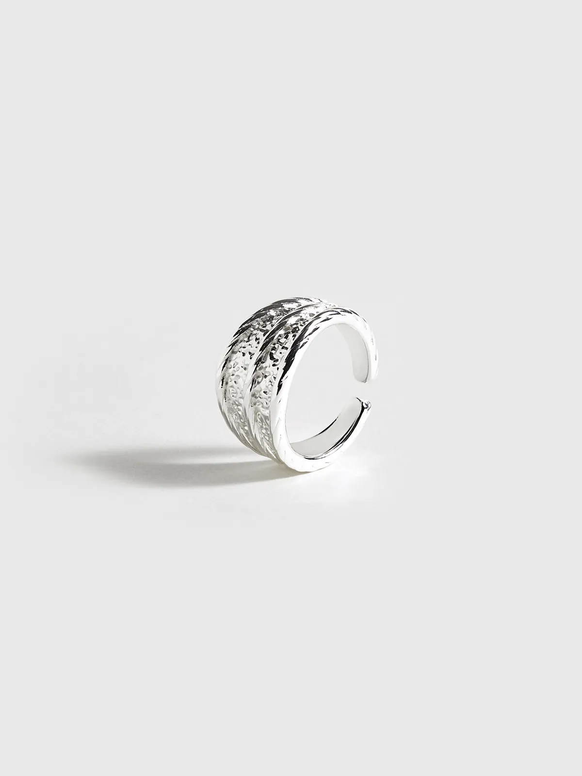 Textured Silver Ring sold by COMMENSE product image thumbnail 3