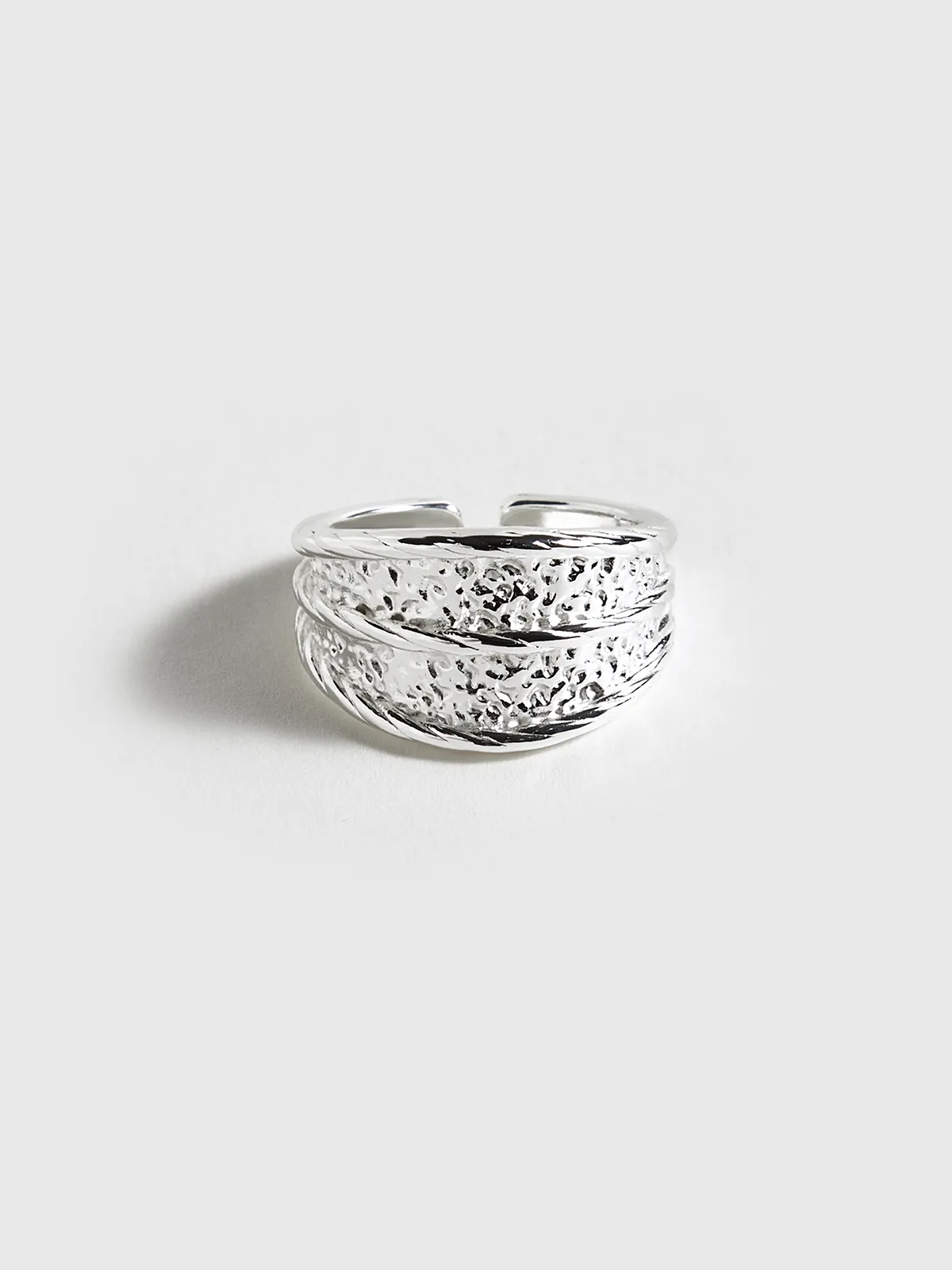 Textured Silver Ring sold by COMMENSE product image thumbnail 2