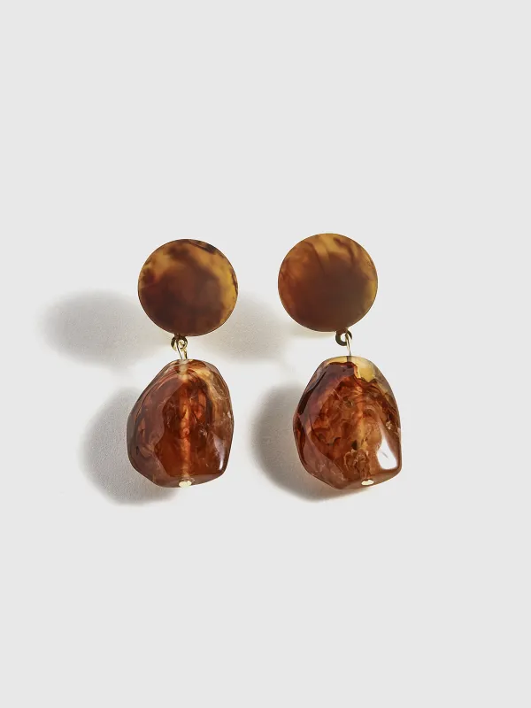 Tortoiseshell Acrylic Drop Earrings made by COMMENSE