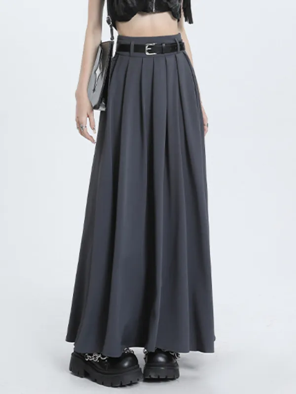Modern Academia Pleat Maxi Skirt sold by COMMENSE