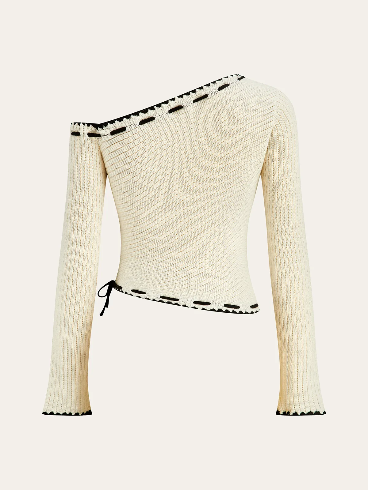 One-Shoulder Knit Top with Bow Detail sold by COMMENSE product image thumbnail 3