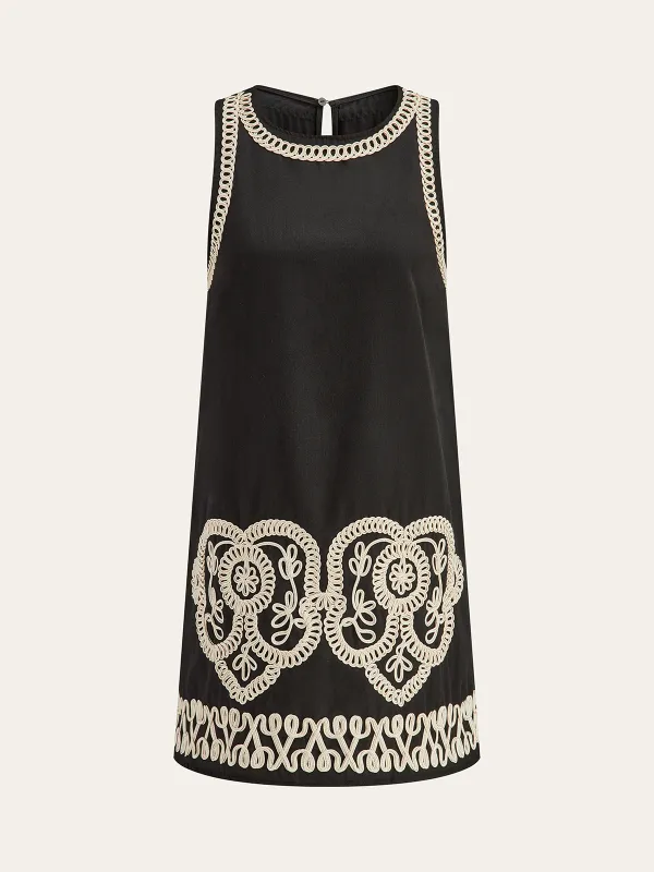 Sleeveless Embroidery Mini Dress sold by COMMENSE