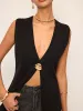Metal Detail Sleeveless Vest sold by COMMENSE