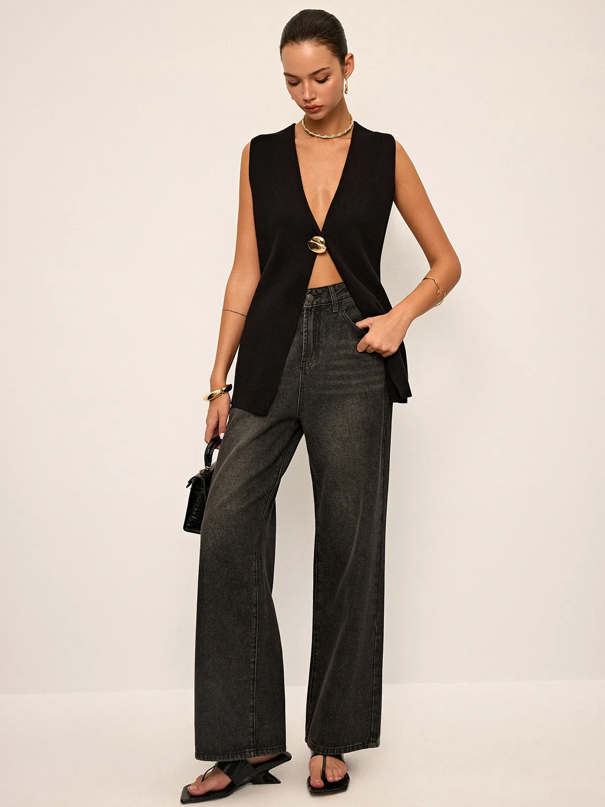 Metal Detail Sleeveless Vest sold by COMMENSE product image thumbnail 2