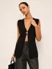Metal Detail Sleeveless Vest sold by COMMENSE