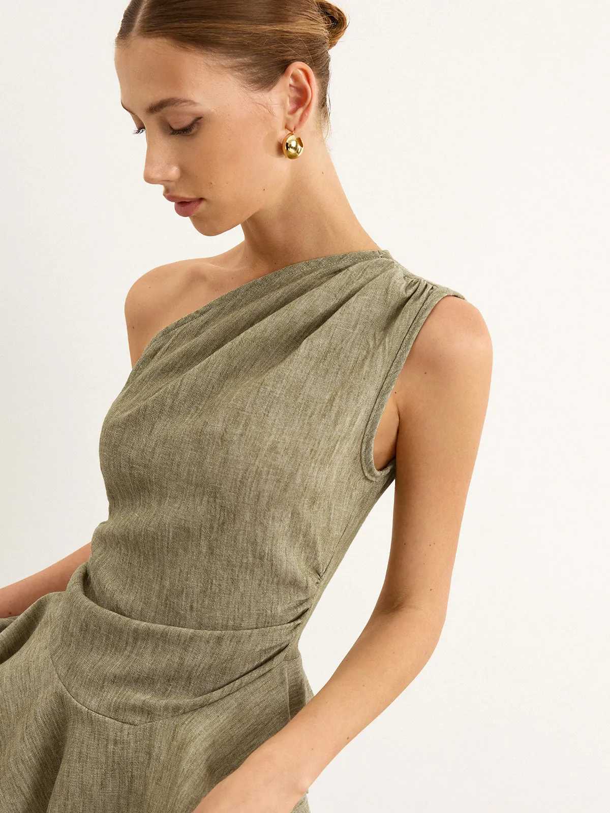 Asymmetrical One-Shoulder Top with Ruffle Hem sold by COMMENSE product image thumbnail 3