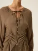 Ruched V-Neck Textured Shorts Set sold by COMMENSE