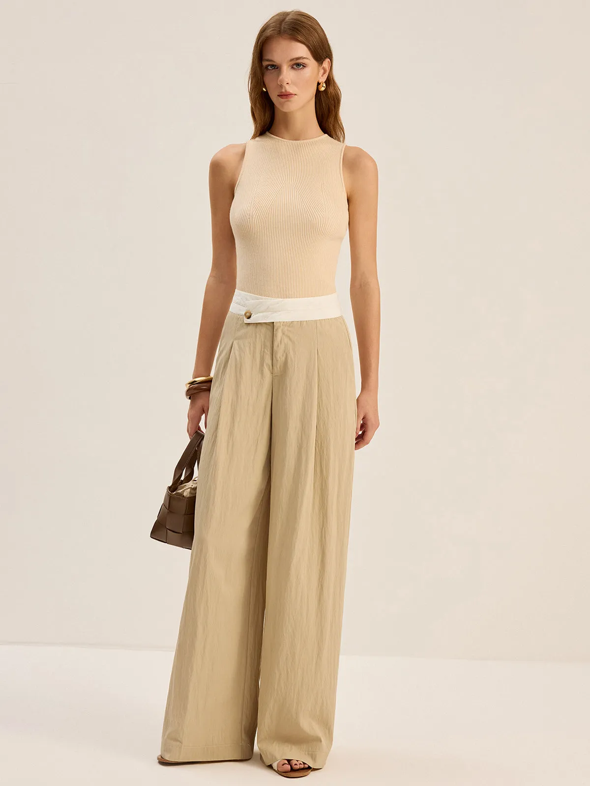 Contrast Waistband Wide-Leg Pants sold by COMMENSE product image thumbnail 4