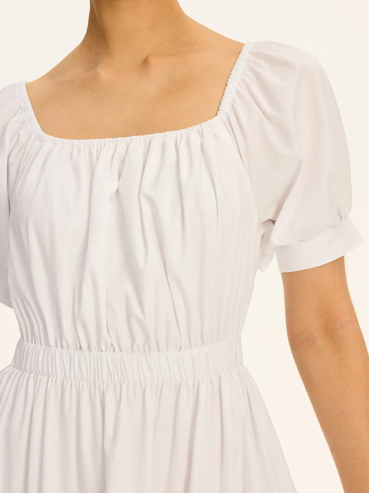 Cotton Off-Shoulder Short-Sleeve Maxi Dress sold by COMMENSE product image thumbnail 5