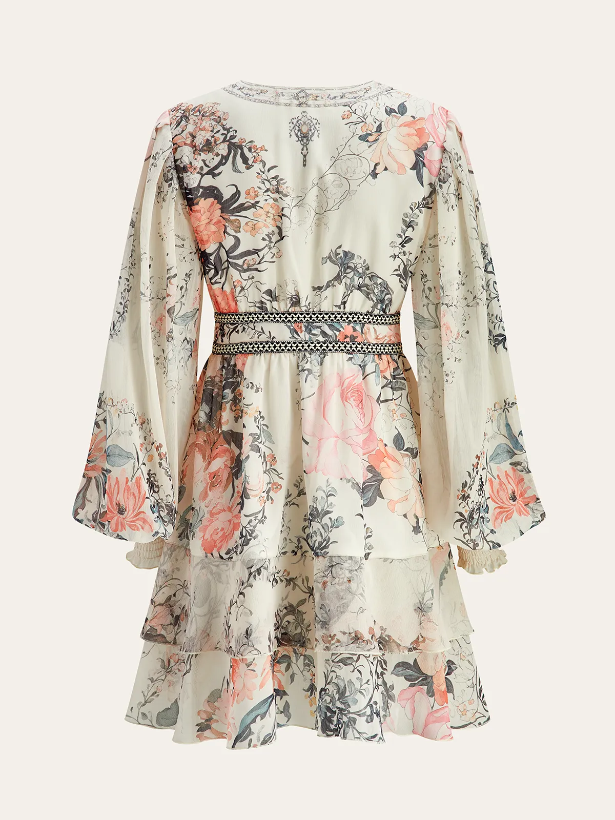 Floral Print Chiffon Tiered Dress sold by COMMENSE product image thumbnail 2